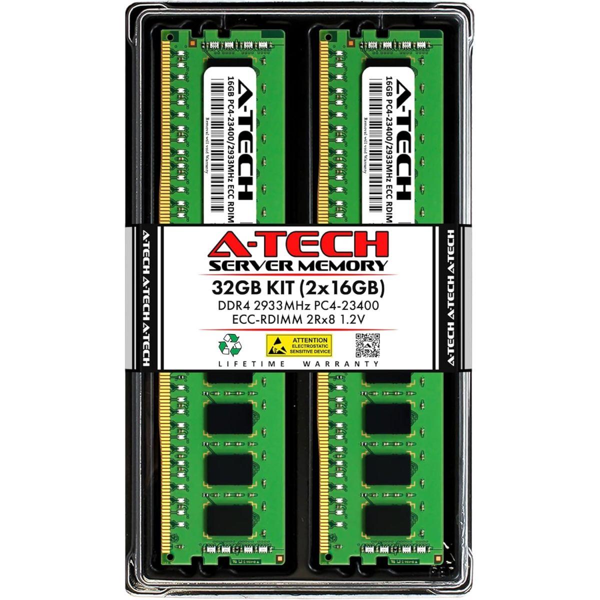 A-Tech 32GB キット (2x16GB) DDR4 2933MHz PC4-23400 ECC RDIMM 2Rx8