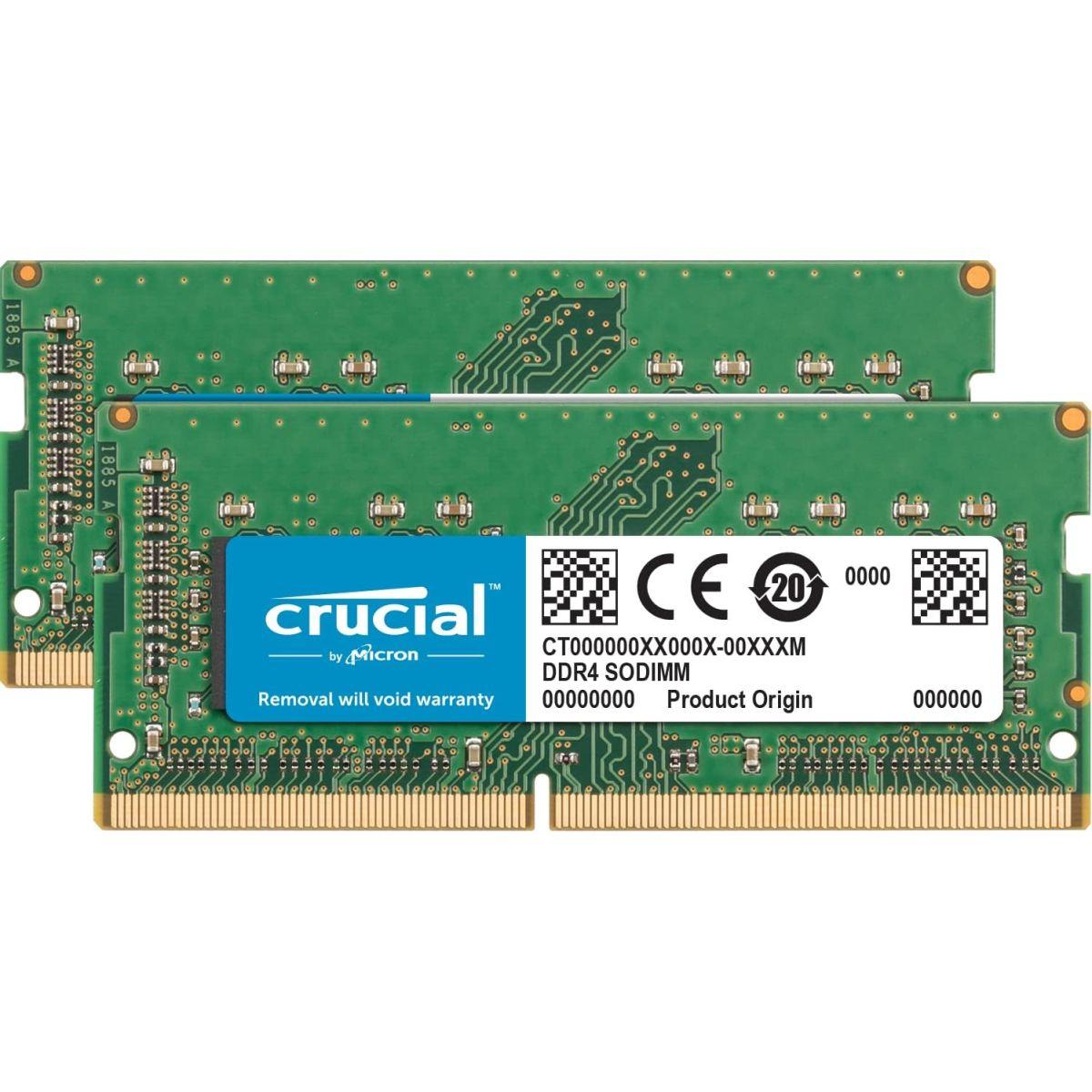 Crucial ノートPC用増設 64GB(32GBx2枚) DDR4 2666 Crucial ノートPC用増設メモリ 64GB(32GBx2枚) DDR4 2666MT/s(PC4