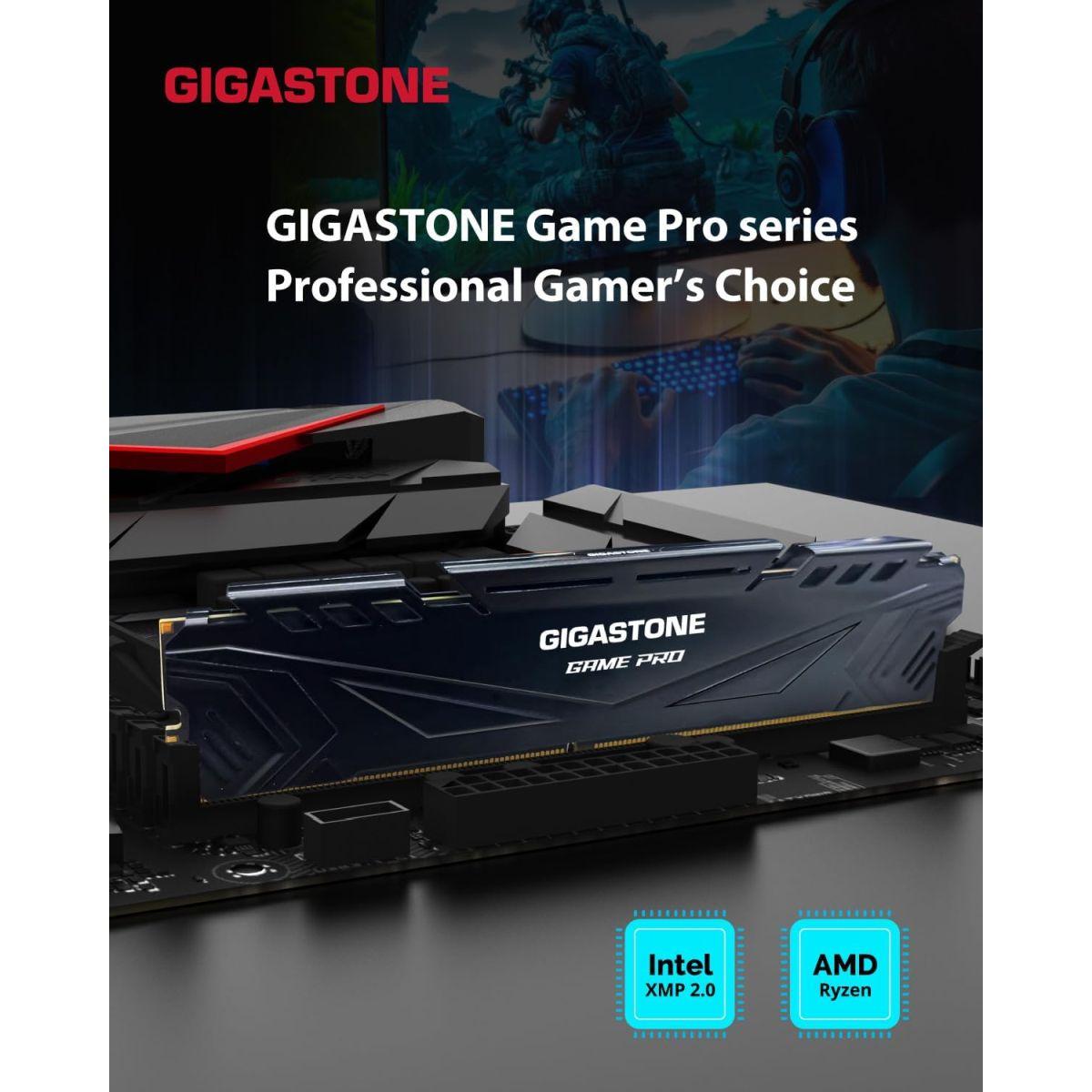 メモリ DDR4】 Gigastone ブラック Game Pro デスクトップPC用メモリ