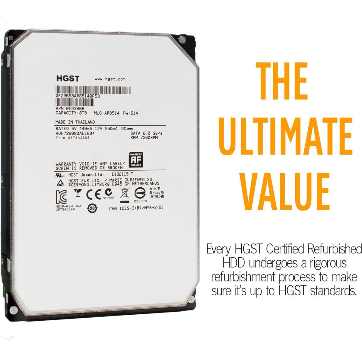 HGST HDN7200080ALE604 8TBハードディスク※不良セクタあり HGST (エイチジーエスティー) Ultrastar (ウルトラスター) He8