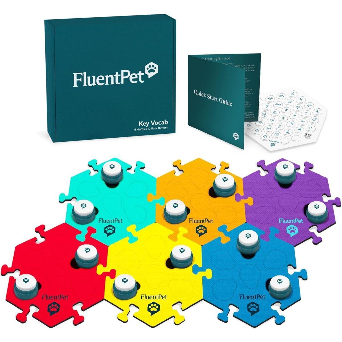 fluentpet ペット会話ボタン ペットトーク FluentPet ベーシックボキャブキット - 12個の録音可能なボタンと6つの