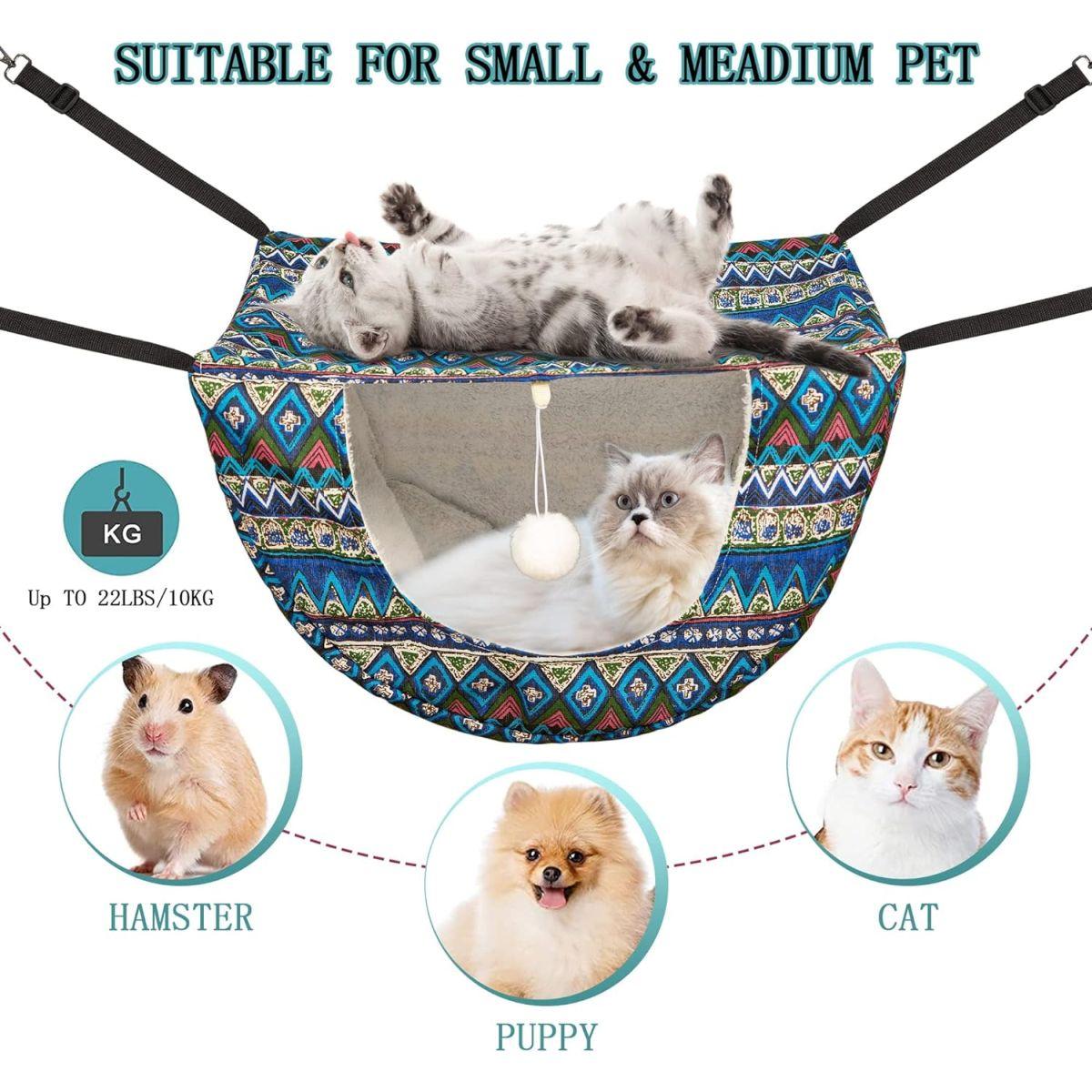 猫 ハンモック ケージ用 JSPYFITS 耐荷重10kg 47×38cm 長さ調整可能