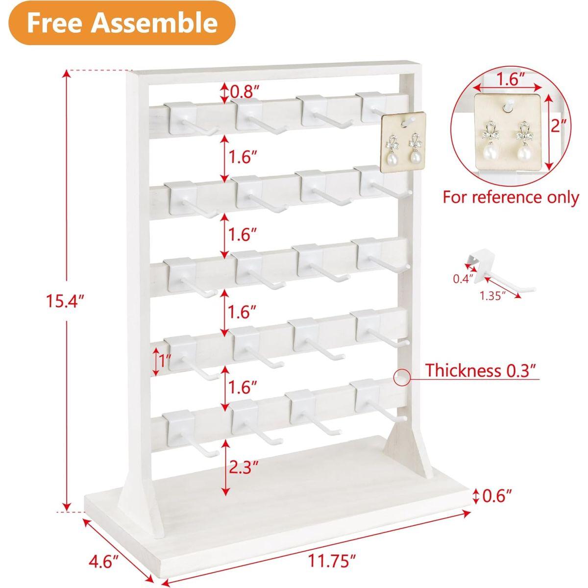 Ikee Design 木製ジュエリーディスプレイラック 取り外し可能なメタル