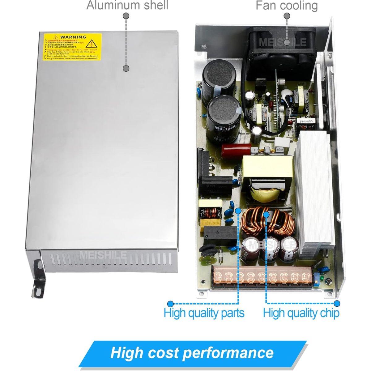 MEISHILE スイッチング電源　12V 100A 1200W AC-DC 12V 100A 1200W DC スイッチング 電源アダプター PSU AC-DC 12