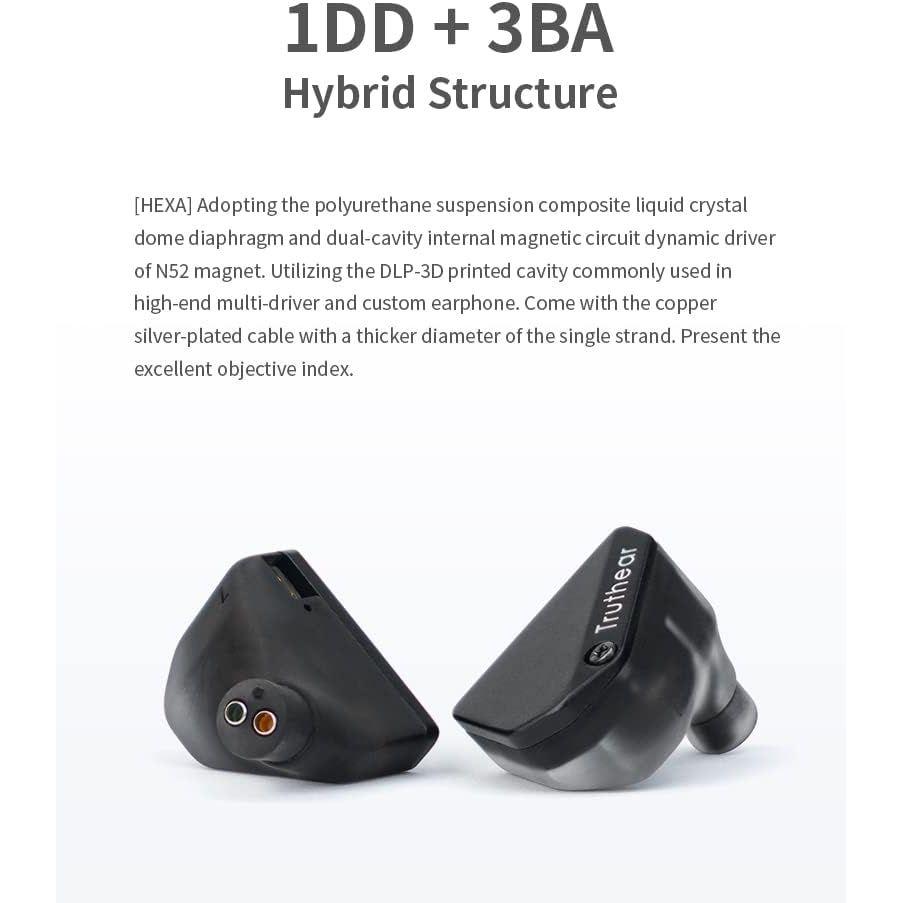 Fanmusic Truthear Hexa 1DD+3BA ハイブリッドイヤホン 0.78 2ピン