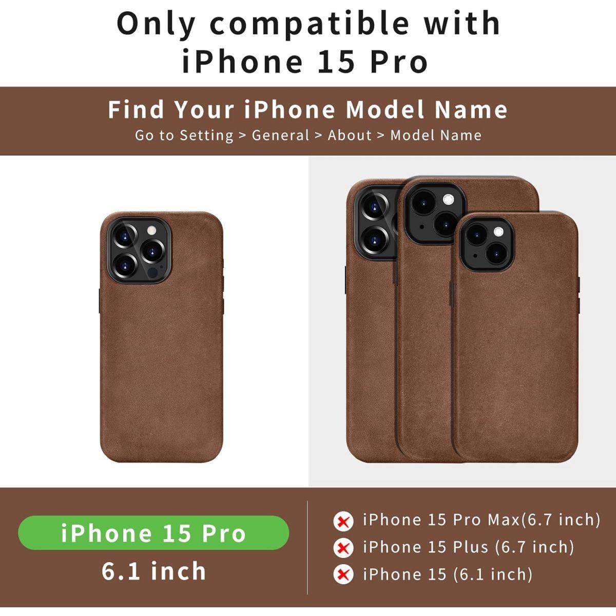 【Belemay】 iPhone 15 pro 本革 ヴィンテージ　ブラウン Belemay iPhone 15 Pro ケース レトロ ブラウン ｜アメリカ