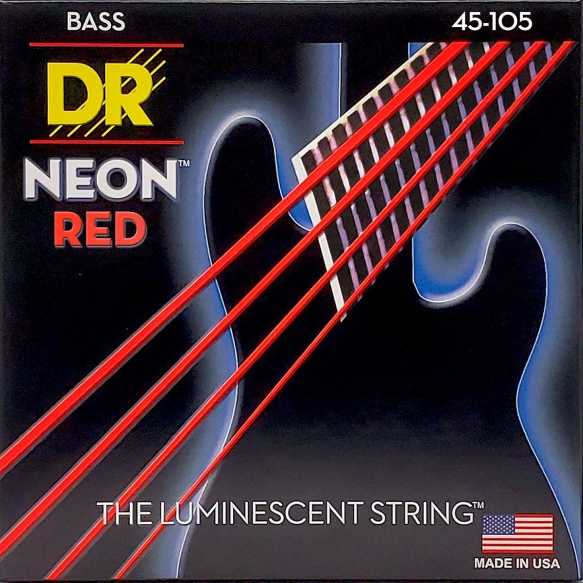 ジャズベース レッド　新品弦45-105 DR ベース弦 NEON ニッケルメッキ レッド カラー コーテッド .045-.105