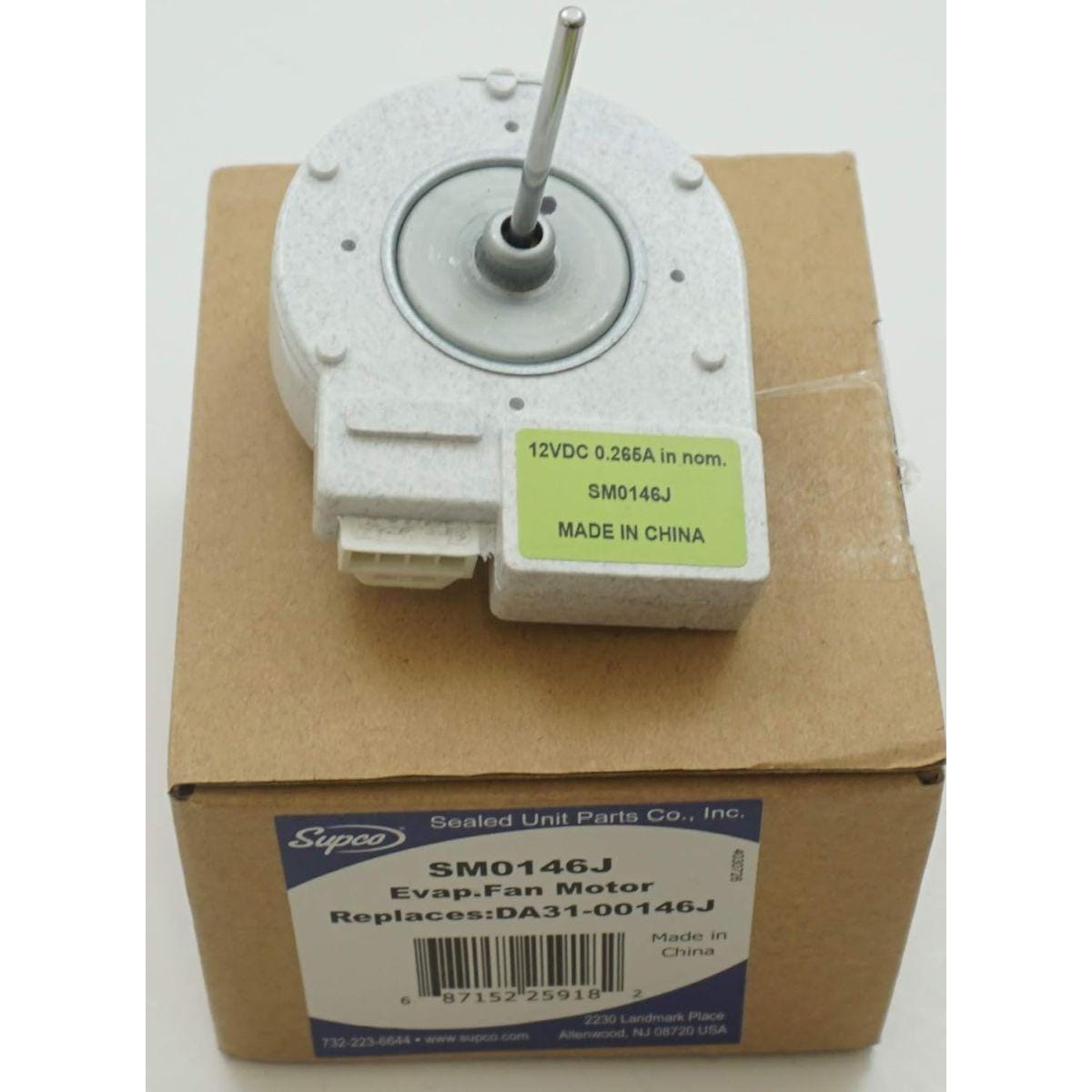 Supco 冷蔵庫蒸発器ファンモーター SM0146J用 Supco 冷蔵庫蒸発器ファンモーター サムスン 2.8W 1920 RPM