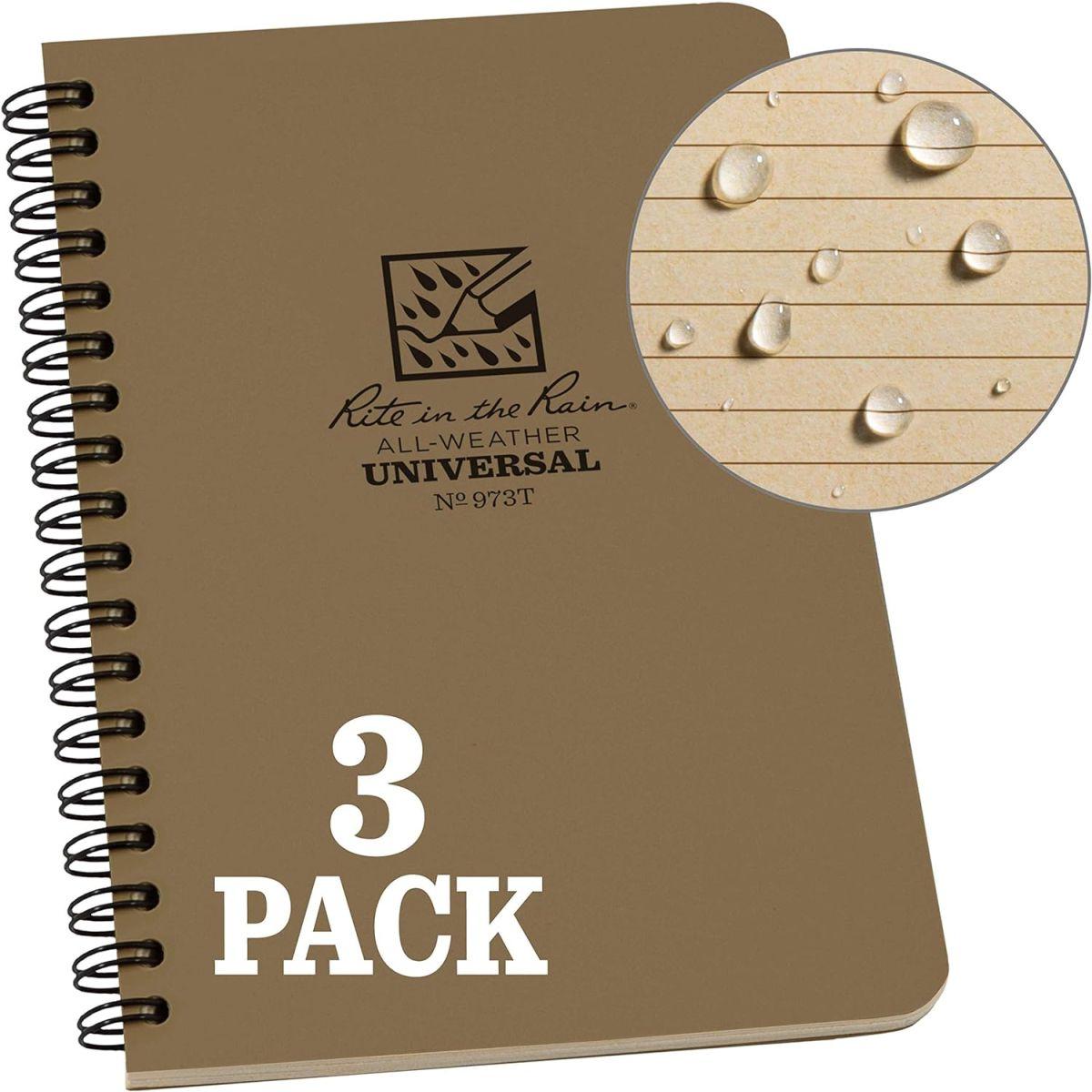 (まとめ) ライトインザレイン トップスパイラルノートブック ユニバーサル ブラック 735 1冊 〔×5セット〕 まとめ） ライトインザレイン トップスパイラルノートブック