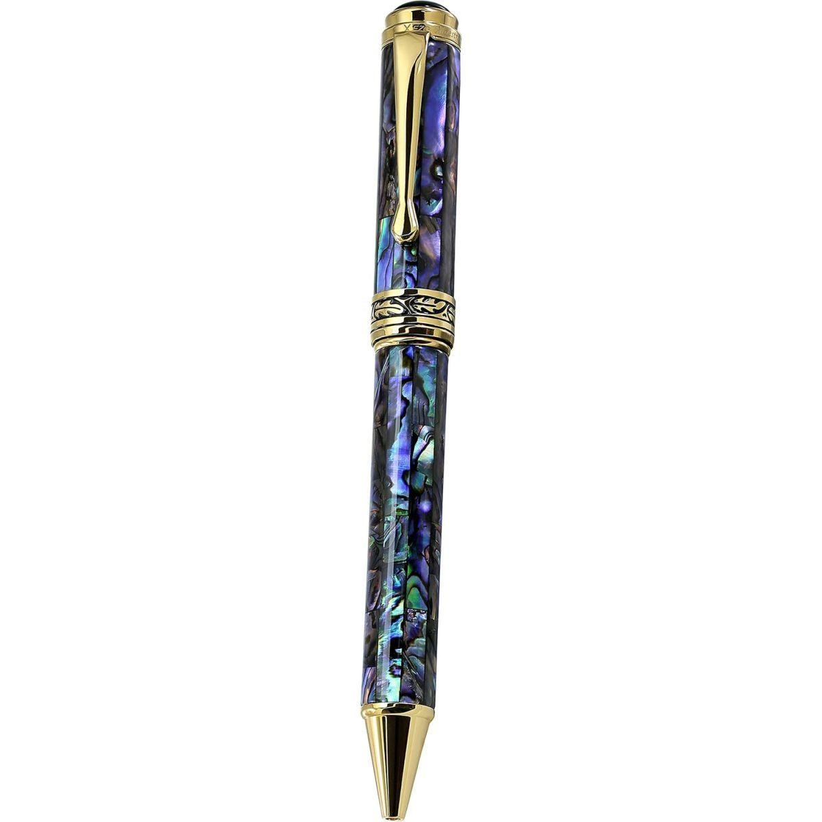 アワビ貝のボールペン Xezo ハンドメイド 天然パウア貝殻 アワビボールペン 18K