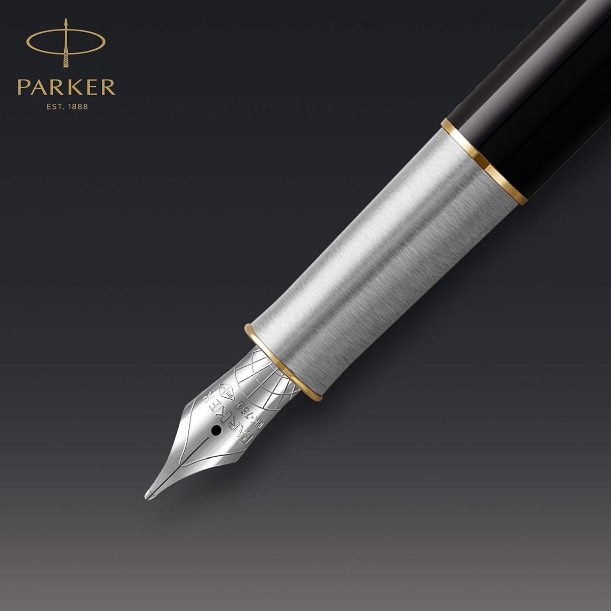 PARKER パーカー 万年筆 ソネット プレミアム メタル＆ブラックGT 細字