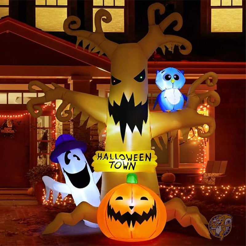 フクロウさんとSPOOKYカボチャタワー&電池ボックス式巨大オブジェ2点セット フクロウさんとSPOOKYカボチャタワー&電池ボックス式巨大