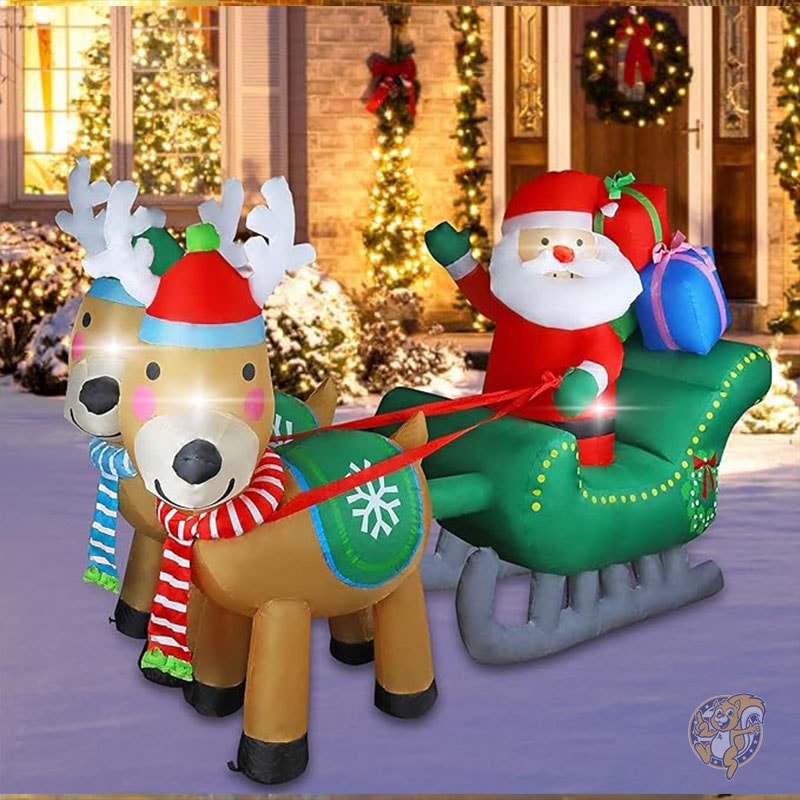 ブリキトイ サンタクロースとソリを引くトナカイ　ゼンマイ ブリキトイ サンタクロースとソリを引くトナカイ ゼンマイ ブリキトイ