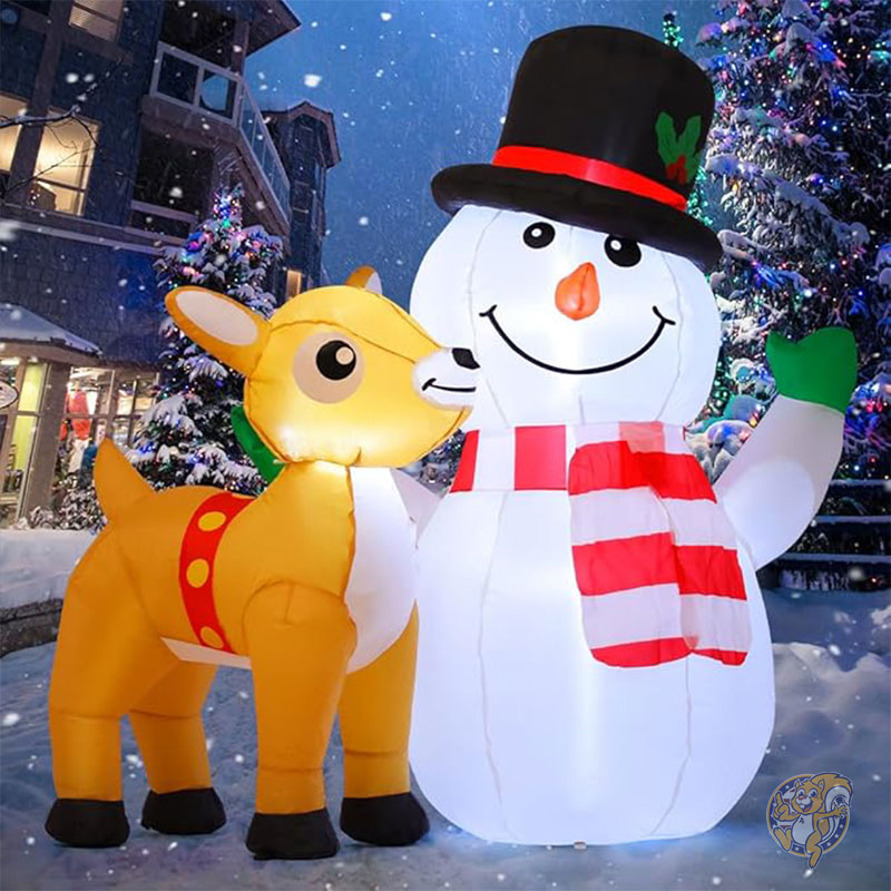 クリスマス飾り 雪だるまデコレーション インフレータブル 膨らます 庭 屋外装飾 クリスマスインフレータブル 屋外装飾 1.5m 雪だるま トナカイ