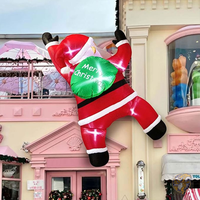クリスマス インフレータブル 屋外装飾 1.8m ハンギングサンタクロース