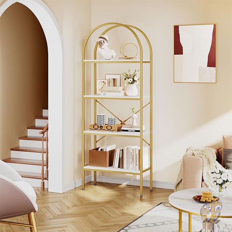 ZXDTVFGN 4 x 60 x 30 x 1.5 cm 木製 縦型 本棚 本棚 ホワイト 自宅