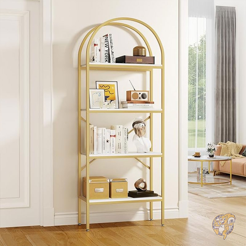 22 ホーム＆キッチン モダンなステンレススチール製本棚収納ラック