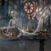 人魚の骸骨 がい骨 マーメイド ハロウィーンデコレーション ハロウィン飾り 庭 不気味 ホラー 恐怖 気持ち悪い|ハロウィン|パーティー用品