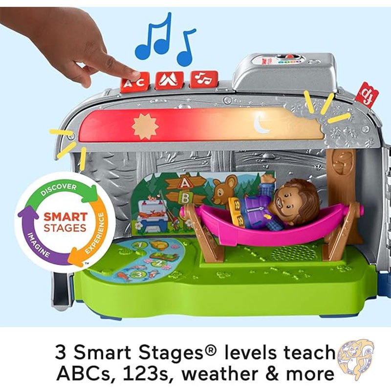 リトルピープル 幼児用おもちゃ 光る学習キャンピングカー プレイ