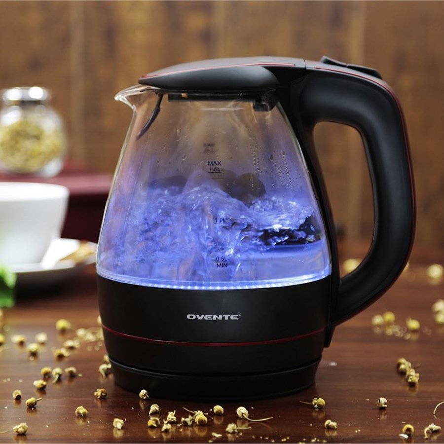 ��������� Ovente �ŵ����ȥ� �ŵ��䤫�� ���쥯�ȥ�å����ȥ� KG83B 1.5L Glass Electric Kettle Black ����ꥫ���å������