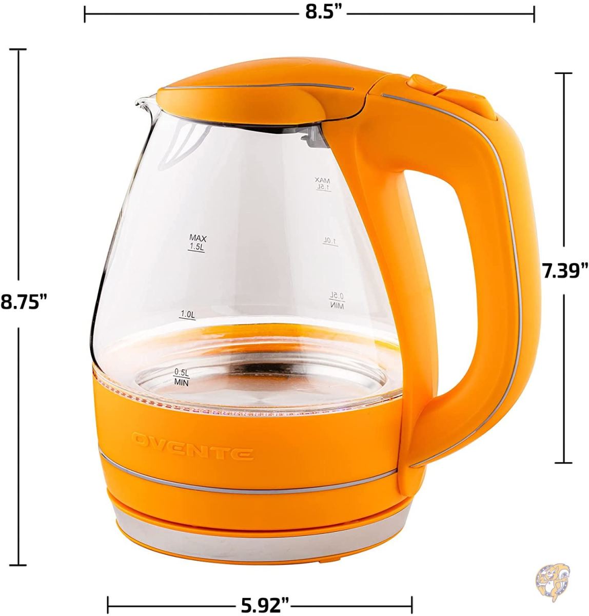 ���¹�͢����Ovente KG83O Glass Electric Kettle, 1.5 L, Orange �ŵ����ȥ�
