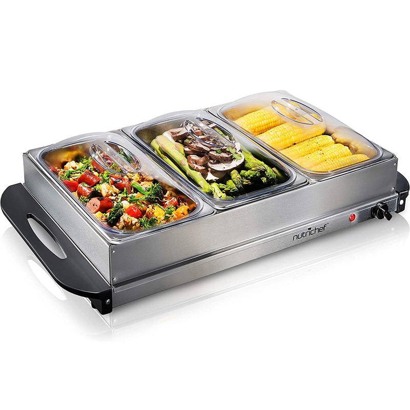 �ӥ�åե������С� 3�ȥ쥤 �ۥå� �ץ졼�� ���� NutriChef �� �ӥ�åե��������ޡ������С� �����ݲ� ������ ���ƥ�쥹 �� �Х����� ����̵�� ��̳�� �ѡ��ƥ��� ���ꥹ�ޥ�