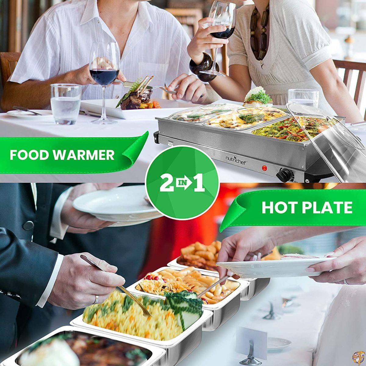 �ӥ�åե������С� 3�ȥ쥤 �ۥå� �ץ졼�� ���� NutriChef �� �ӥ�åե��������ޡ������С� �����ݲ� ������ ���ƥ�쥹 �� �Х����� ����̵�� ��̳�� �ѡ��ƥ��� ���ꥹ�ޥ�