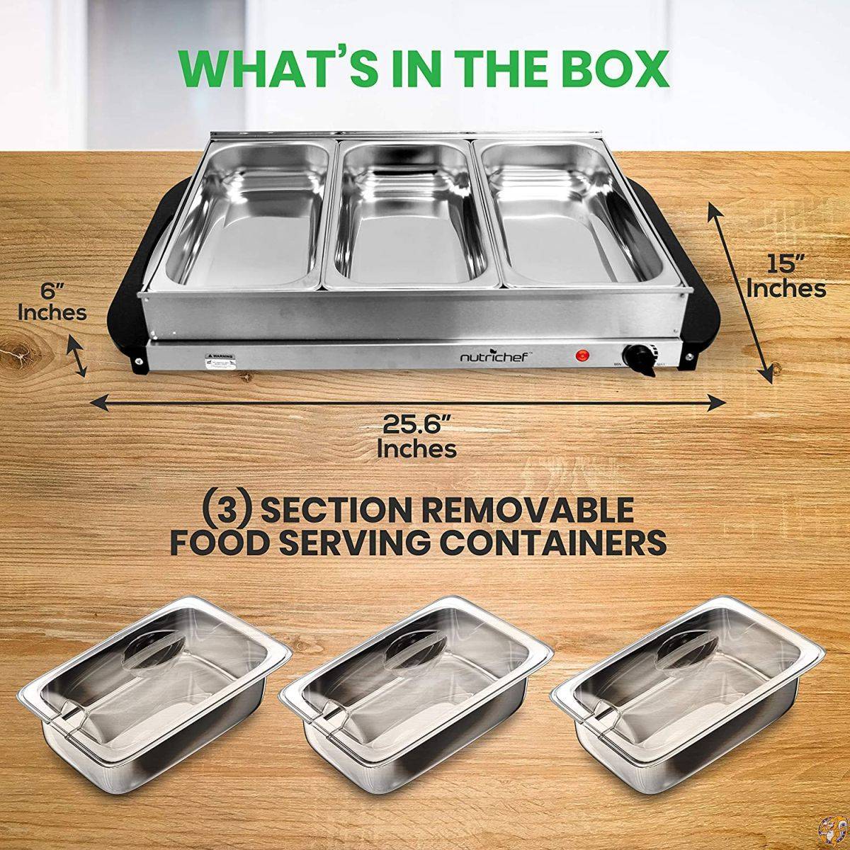 �ӥ�åե������С� 3�ȥ쥤 �ۥå� �ץ졼�� ���� NutriChef �� �ӥ�åե��������ޡ������С� �����ݲ� ������ ���ƥ�쥹 �� �Х����� ����̵�� ��̳�� �ѡ��ƥ��� ���ꥹ�ޥ�