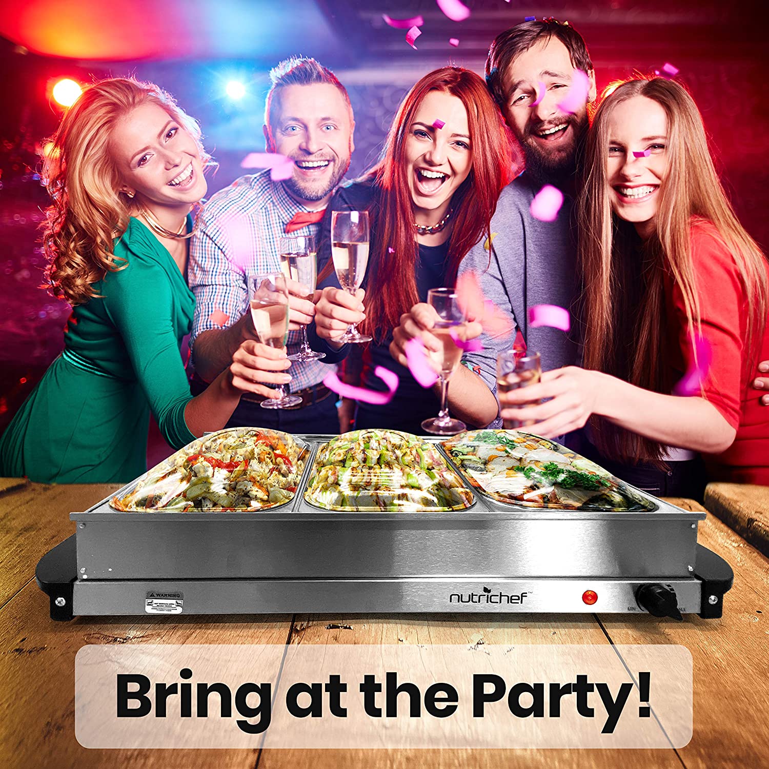 �ӥ�åե������С� 3�ȥ쥤 �ۥå� �ץ졼�� ���� NutriChef �� �ӥ�åե��������ޡ������С� �����ݲ� ������ ���ƥ�쥹 �� �Х����� ����̵�� ��̳�� �ѡ��ƥ��� ���ꥹ�ޥ�