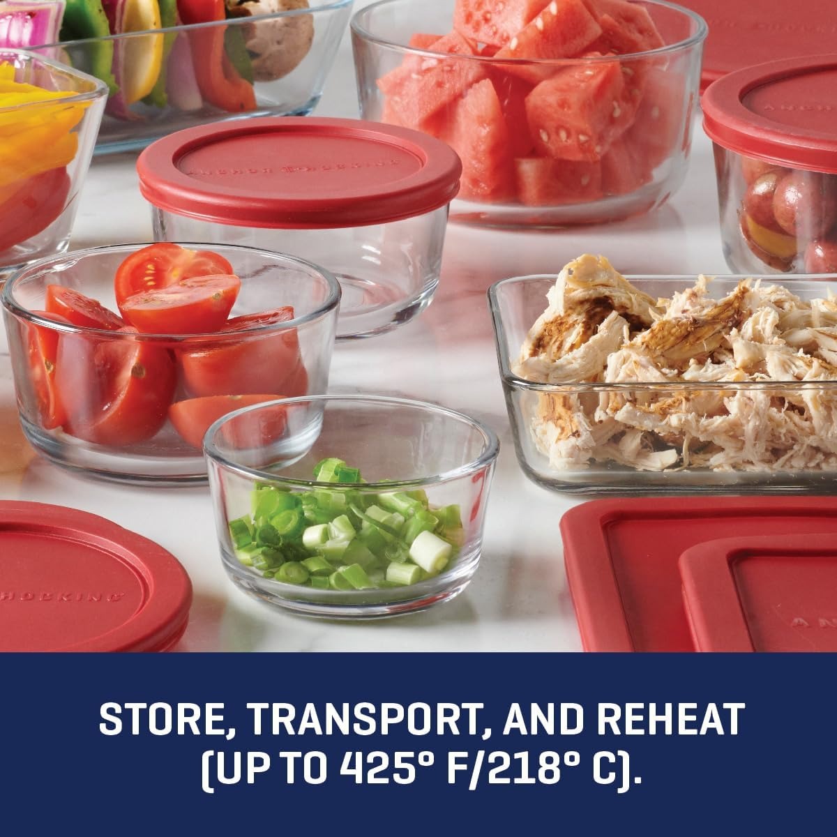 ���󥫡��ۥå��� Anchor Hocking ���饹��¸�ƴ� 16�����å� (8��) �ա��ɥ���ƥʡ� ���դ� ��Ǯ���饹 ������¸�ƴ� �Żҥ�� �����֥� �����б� SnugFit ����ꥫ��