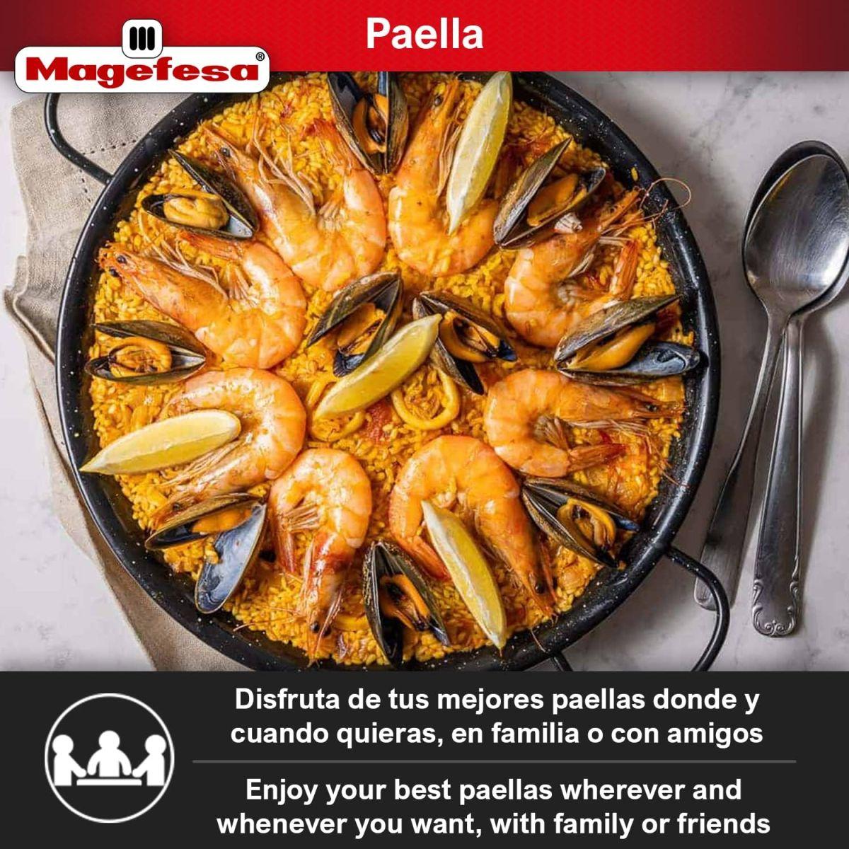 MageFesa Enameled Steel Paella Pan, 15 Inch by Magefesa