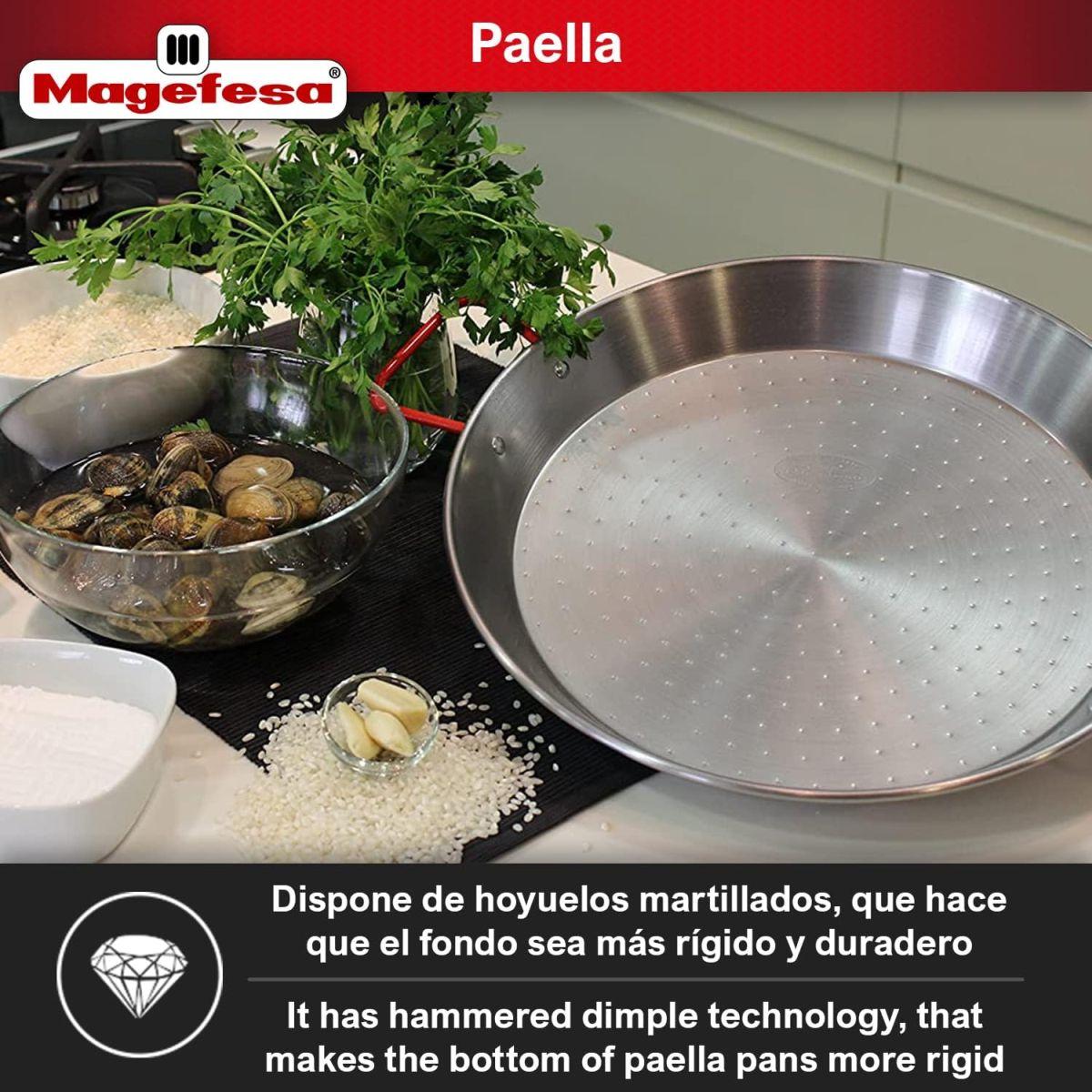 MageFesa Carbon Steel Paella Pan, 15 Inch by Magefesa