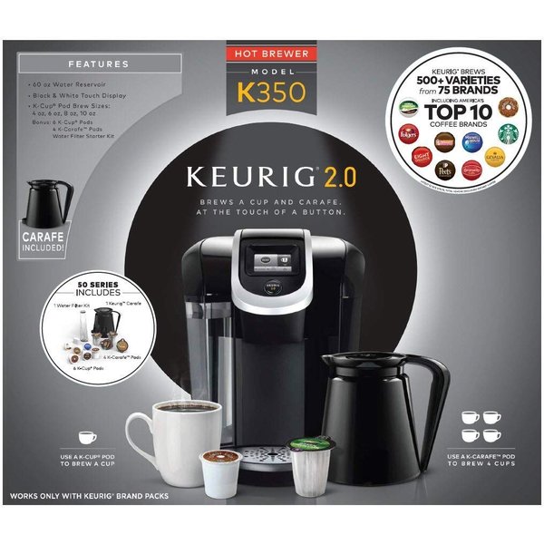 ���塼�ꥰ �����ҡ��᡼���� Keurig K350 2.0�����ƥ� ���󥰥륫�å� ���� �֥�å�