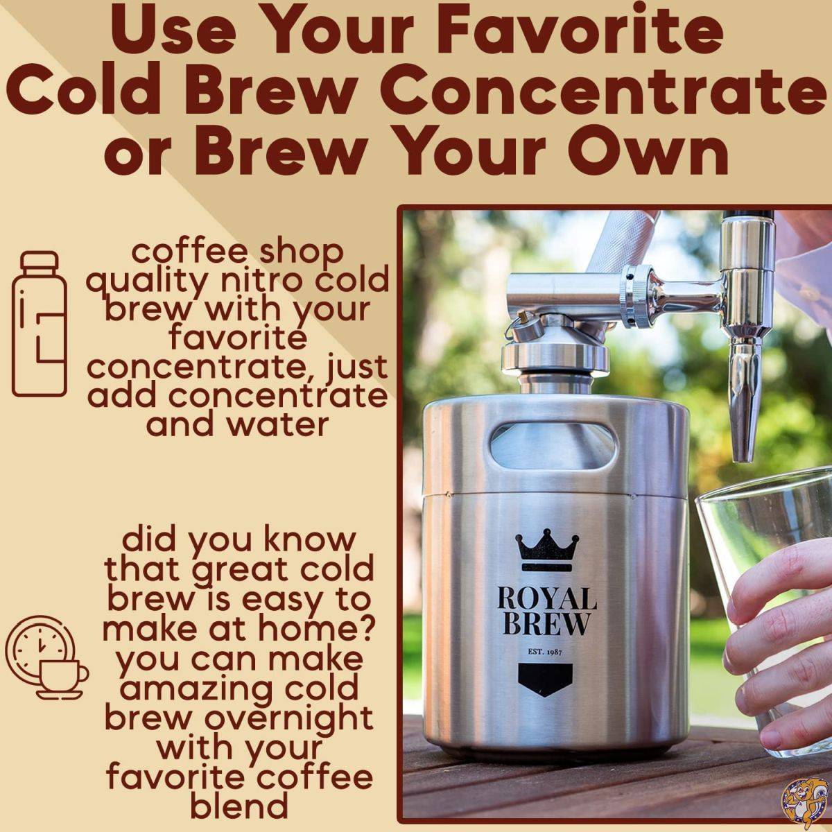 Royal Brew ナイトロコールドブリューコーヒーメーカー 炭酸水メーカー アイスコーヒー ナイトロコーヒー ドラフトコーヒー ニトロ