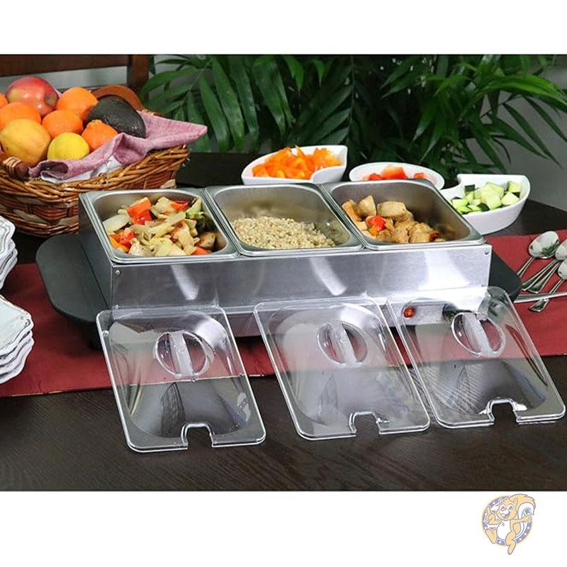 ビュッフェサーバー & フードウォーマー 料理 保温機 グレー Food Warmer Megachef パーティー 温かい料理 パーティー