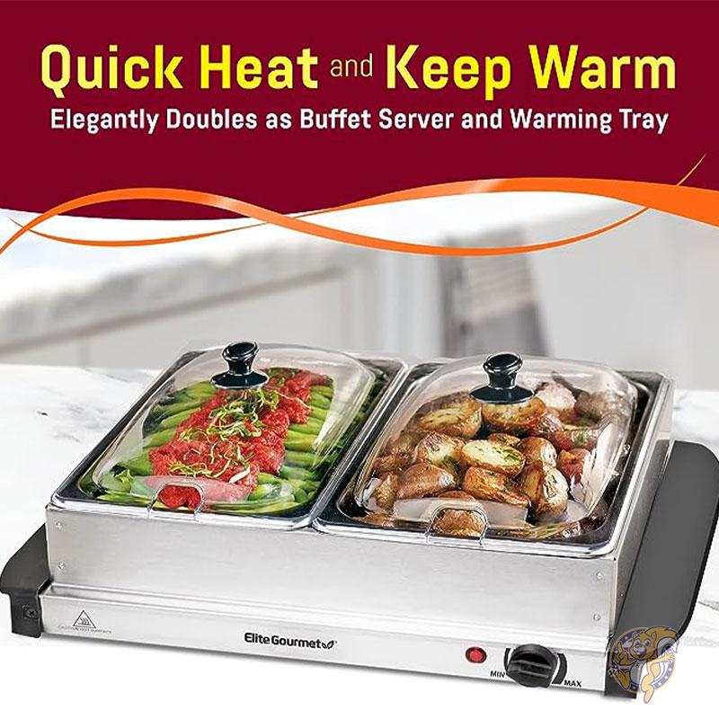 ビュッフェサーバー フードウォーマー 料理 保温機 ステンレススチール EWM6122 Elite Gourmet エリートグルメパーティー
