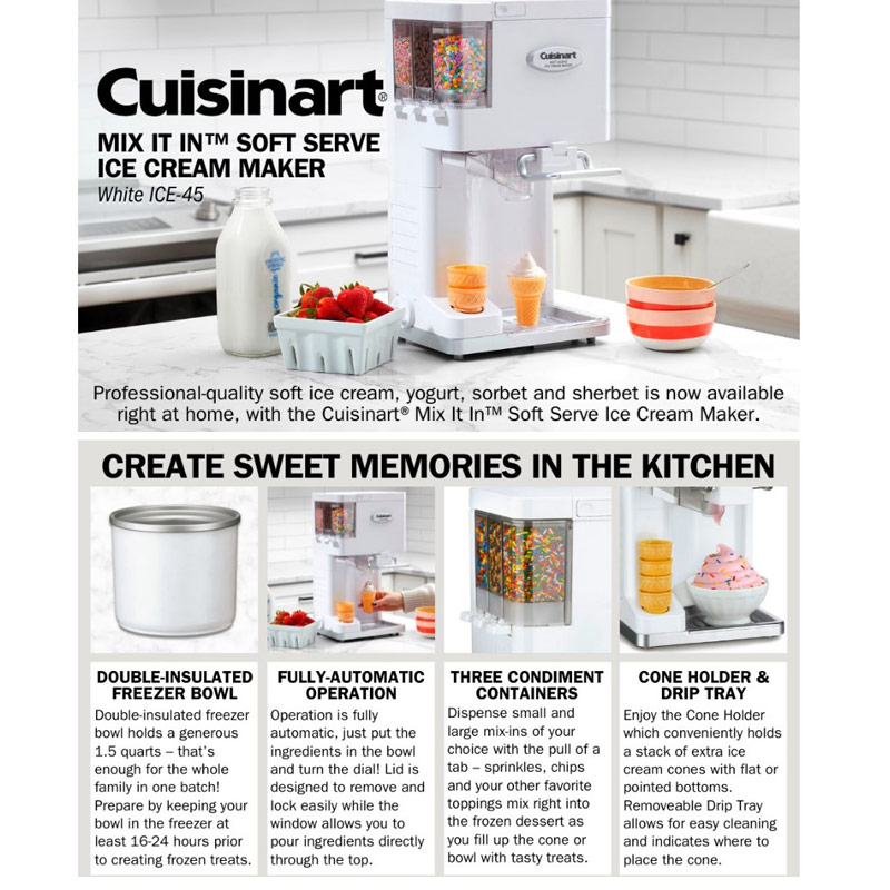 ����ư���եȥ��꡼��᡼���� �������ʡ��� Cuisinart ICE-45P1 ���������꡼��᡼���� �������᡼����