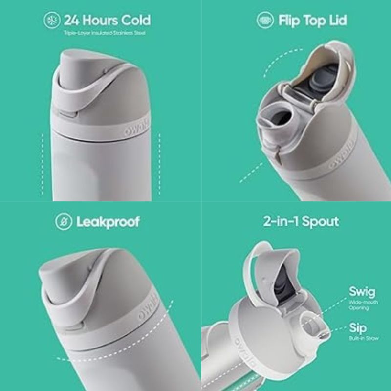 ����� ���� Owala �����������ܥȥ� ��Ǯ���ƥ�쥹�������륹�ȥ����դ� BPA�ե꡼ ���ݡ��ĥܥȥ�, 32���� ��0.95��åȥ� (Boneyard)