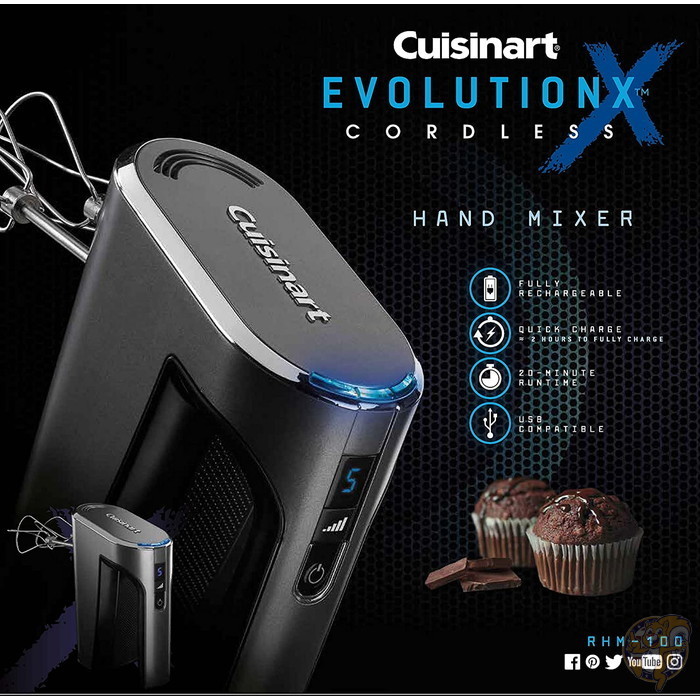 �������ʡ��� Cuisinart ���ܥ�奷���X �����ɥ쥹 �ϥ�ɥߥ����� 5�ʳ���® ���쥤/�֥�å� RHM-100