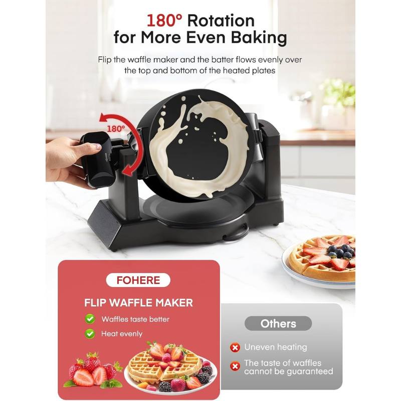 FOHERE ��åե�᡼���� ���֥� �٥륮����åե� 1400W 180�ٲ�ž �ե�å׼� 3ʬ��®Ĵ�� 8��Ƥ� �Υ󥹥ƥ��å� �����߷� �֥�å�