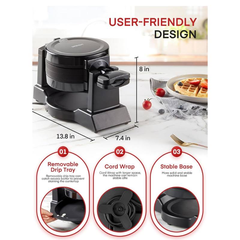 FOHERE ��åե�᡼���� ���֥� �٥륮����åե� 1400W 180�ٲ�ž �ե�å׼� 3ʬ��®Ĵ�� 8��Ƥ� �Υ󥹥ƥ��å� �����߷� �֥�å�