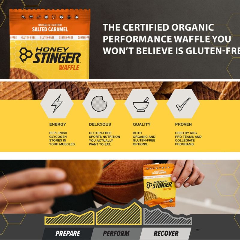 ハニースティンガー オーガニック 塩キャラメル ワッフル Honey Stinger Organic Salted Caramel