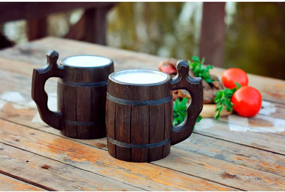 �ӡ���ޥ� ���� �����ӡ��른��å� ���ƥ�쥹�������� ������ ��±�� Handmade Beer Mug Oak Wood