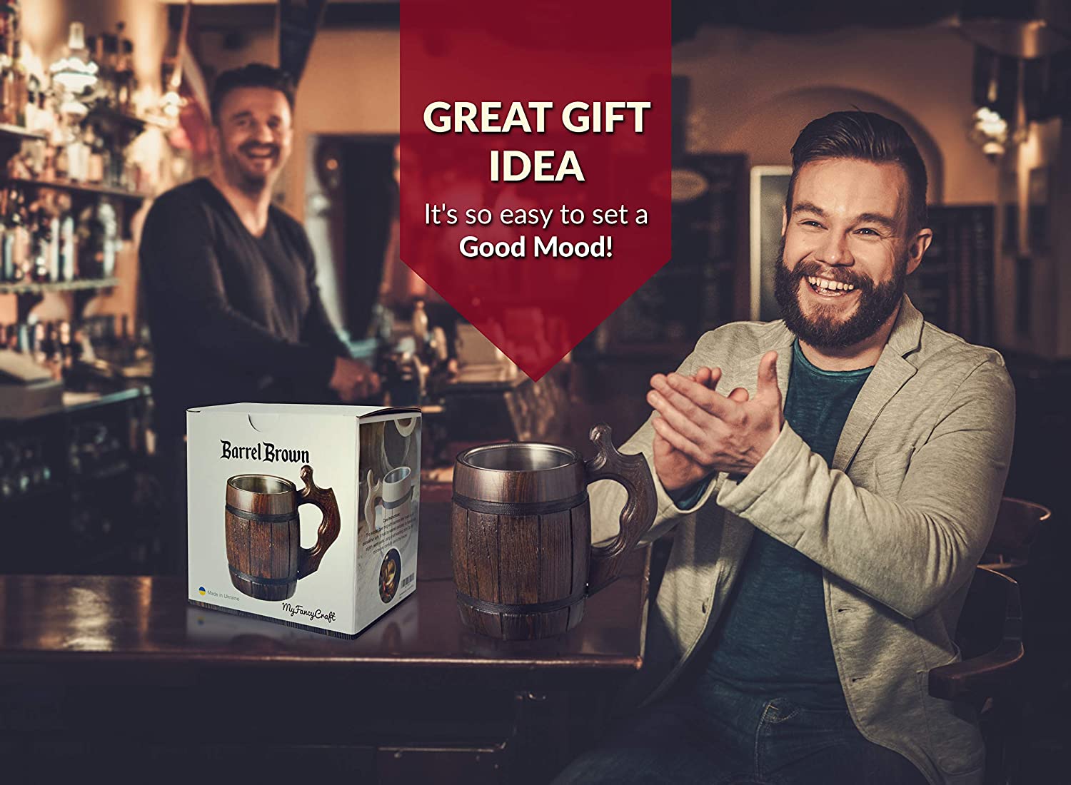 �ӡ���ޥ� ���� �����ӡ��른��å� ���ƥ�쥹�������� ������ ��±�� Handmade Beer Mug Oak Wood