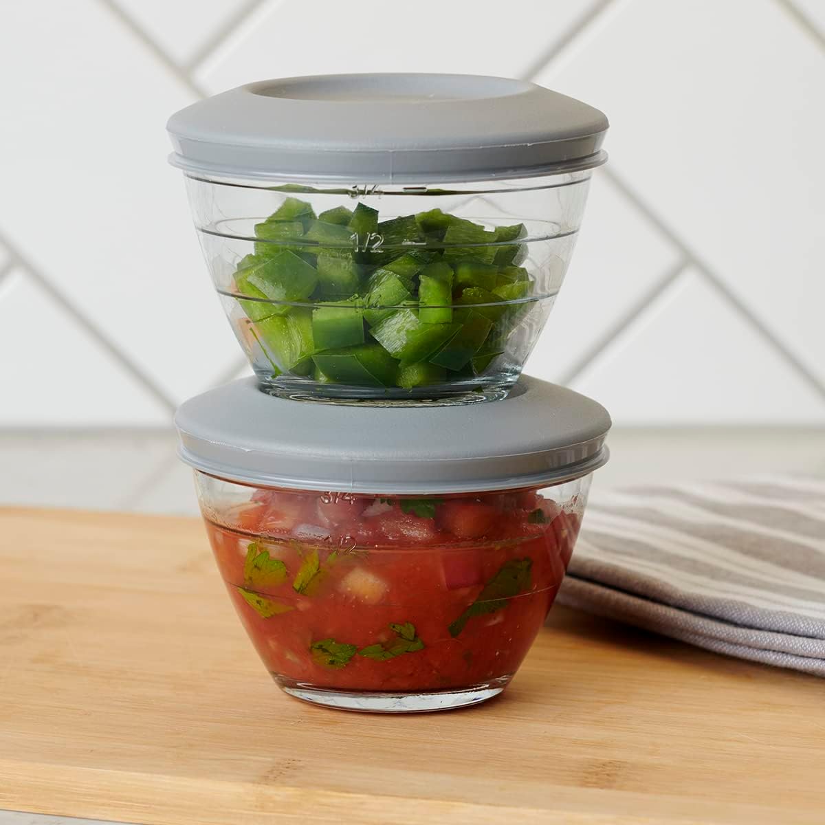 ���󥫡��ۥå��� Anchor Hocking Storage 4-IN-1 �ץ�å� �ܥ��� 6�����å�PREP BOWLS ���饹�ܥ��� 3�� ��3��