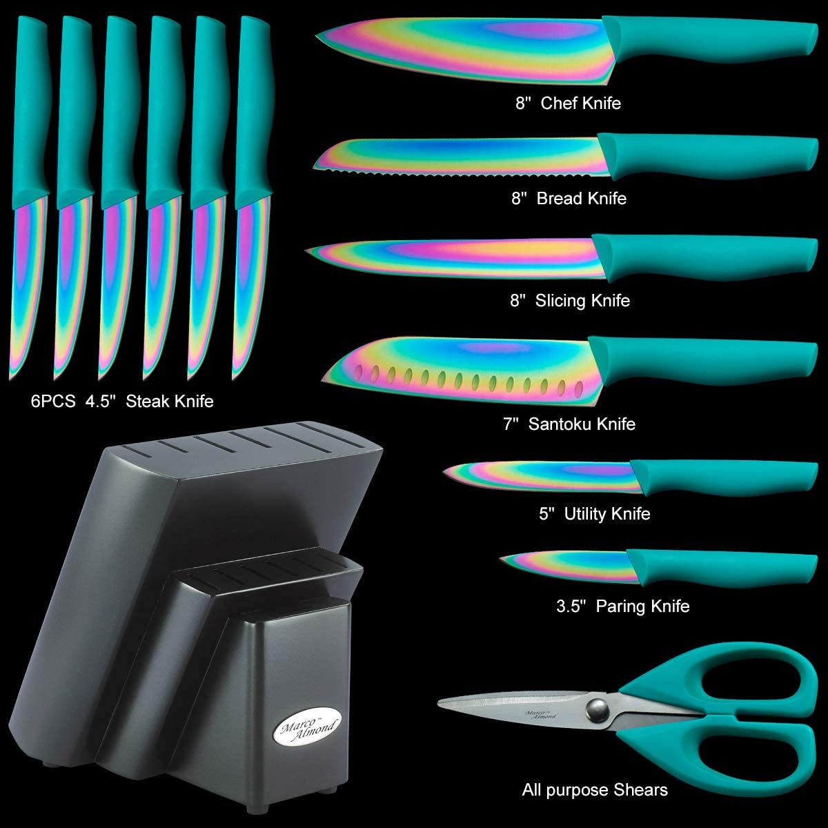 Marco Almond 쥤ܡʥեå å Rainbow Titanium Knife Set ޥ륳 