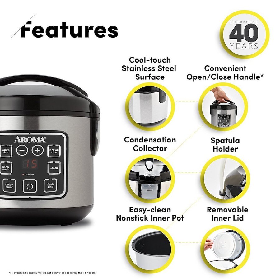 ������ Aroma ¿��ǽ���Ӵ� �ǥ�������Ӵ� ���ʥ������ޡ� Rice Cooker and Food Steamer White �ա��ɥ������ޡ� ����ꥫ���å������