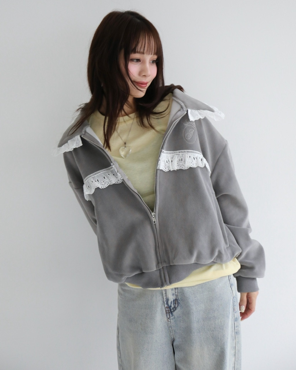 2026年2月4日(水)19時発売]レースフルジップジャケット | JUMELLE