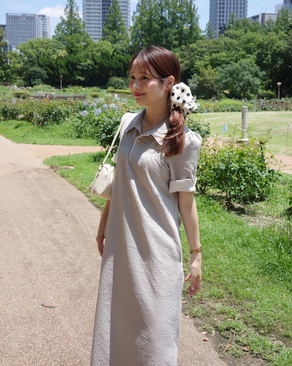 予約販売/8月中旬】バイカラーポロワンピ NAVY | 【new in】7月15日(水