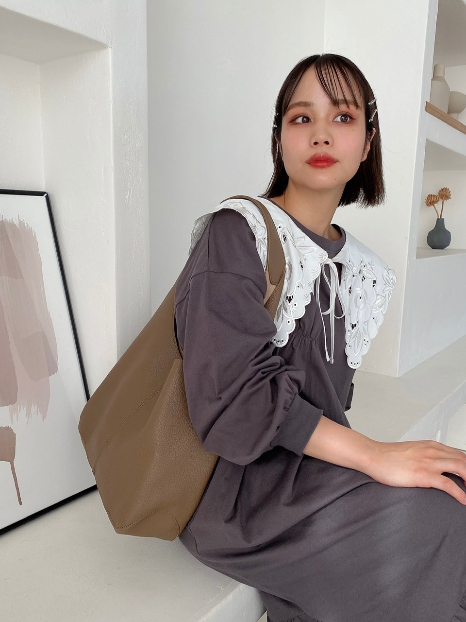 room306 手袋 ブラウン トライアングルトートバッグ ブラウン ※残りわずか | バッグ